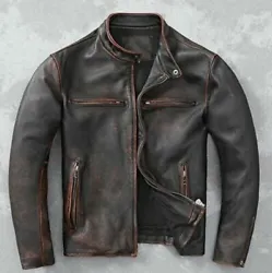 Exact Material : Cow Full Grain Leather. Superior Quality Soft Real Sheep Leather jacket. Color: Black Antique Look...