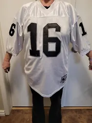 This is for a used JIM PLUNKETT of the OAKLAND RAIDERS 1980 white MITCHELL & NESS THROWBACK jersey.