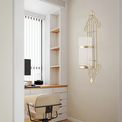 Description Wall Sconces Candle Holder,Hanging Wall Mounted Candle Holder with Glass Shade, Set of 2 Metal Wall Decor...