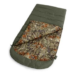This Ozark Trail North Fork 30F Camo Hooded Sleeping Bag is perfect for cool weather camping. The oversized sleeping...