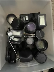 “UNTESTED” Huge lot of Vintage Camera Equipment Black’s Hanimex Bushnell Minolta. Bunch of older camera gear that...