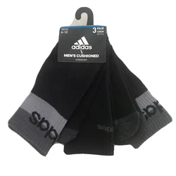 NEW 3 PAIRS MENS ADIDAS AEROREADY CUSHIONED CREW SOCKS SHOE SZ 6-12 BLACK GRAY. Condition is “New with Tag”Shipped...