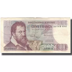 Billet, Belgique, 100 Francs, 1974-05-9, KM:134b, TB.