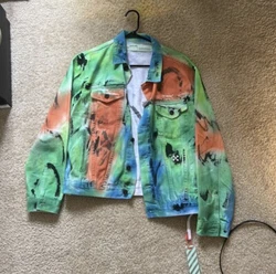 off white denim jacket. almost brand new only has been tried on