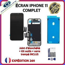 Vitre tactile et écran LCD assemblés sur châssis, prêt à monter. Bloc Complet écran pour iPhone 11 .