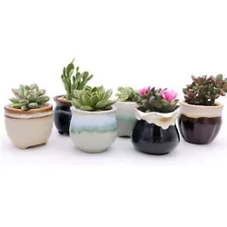 Elegant Design: The succulent planter is made of qualified Ceramic. A small hole at the bottom allows easy drainage,...