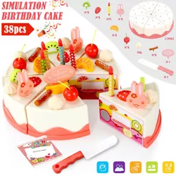 Re-use Simulate a real cake,The cake pieces are glued together with hook & loop; you can cut the cake into 6 pieces,...