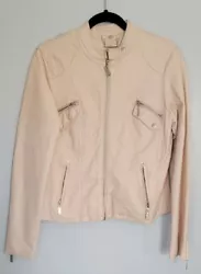 Pre owned, Womens large Joujou Short-Length Faux Leather Full Zip Jacket. Please See all pictures for full item...