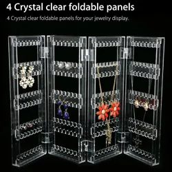4 crystal clear foldable panels for your jewelry display. Color: Transparent. 1 x Jewelry Display Stand (jewelry not...