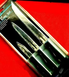 Aronson 3 piece Chef Knife Set, Surgical stainless steel blade. This knife Set features 1 Slicer, 1 Utility Knife and 1...