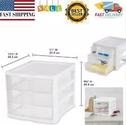 • Clear drawers allow viewing of contents and accommodate a standard ream of 8 1/2
