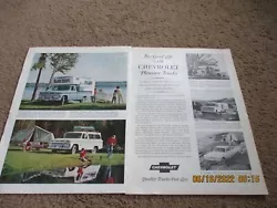 This is an original 1964 Chevy Truck ad with its different models available. I will put these in a clear sheet...