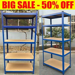 Our steel shelving rack is perfect for storage & organisation. Our racking shelving unit is sturdy and durable. 5 Tier...