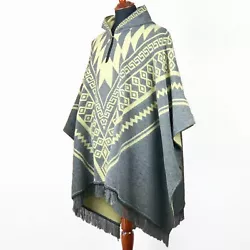 This is a brand new unisex poncho, made of alpaca wool yarn. It is very light, extremely soft, warm, very soft to touch...