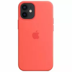 Coque en silicone MagSafe pour iPhone 12 mini - Pink Citrus Coque en silicone,Dotée daimants,Permet la recharge sans...