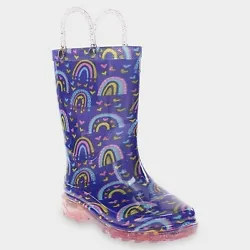 These high-quality, durable Rainbow Hearts Glitter Lighted rain boots are perfect for your toddler girl! Its made of...