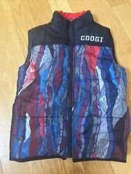 COOGI Puffer Vest Youth Kids Boy Girl Size 6 Full Zip Black Sweater Style Retro.