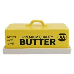 Lidded Butter Dish with Premium Quality AA Butter decal will hold and protect your butter. Boston Warehouse Earthenware...