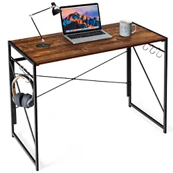 Our folding computer desk is a perfect addition to any home office or work space!  Crafted of selected engineered wood...