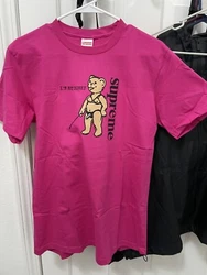 supreme not sorry tee pink sz S. Condition is New with tags. Shipped with USPS Ground Advantage.