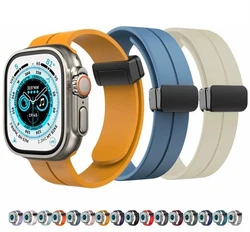 Bracelet magnétique en silicone pour Apple Watch, Bracelet dehors, iWatch Series Ultra 6 5 3 7 8 SE 44mm, 45mm, 38mm,...