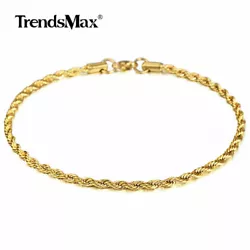 StyleChain Anklet. Material:Gold Plated Stainless Steel. MaterialGold Plated Stainless Steel. Chain TypeRope. Item...