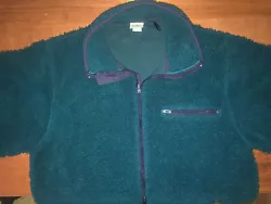 For sale is a rare classic L.L. Bean Retro Pile Cardigan Jacket, in size Large/Tall. This jacket is in. USA Made with...