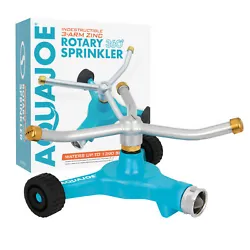 A FRESH SPIN ON SPRINKLERS Give a new way of watering your lawn a whirl with the AQUA JOE AJ-TRSWB Indestructible 3-Arm...