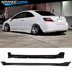 Application For 2006-2011 Honda Civic 2 Door Coupe Only. Material Polyurethane (PU). Kit Includes 1x Pair of Side...