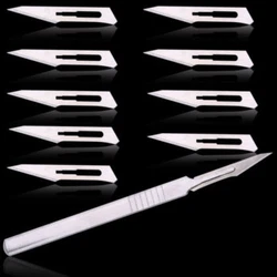 100 Pcs #11 Surgical Blades + 1 Pcs Handle. Used for 10# 11# 12# Surgical Blades. Handle length: 12.5cm. Material:...