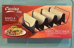 Cucina Vita Baked Taco Rack Bakes 4 Taco Shells *NEW in BOX. Condition is 