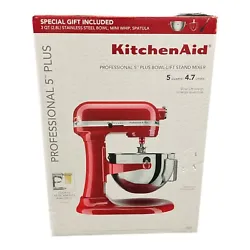 The KitchenAid Professional 5 Plus 5 Quart Bowl-Lift Stand Mixer is perfect for heavy, dense dough mixtures or large...