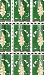 Scott Catalog #1231. (Stamp Issue Date: June 4th, 1963). --- FOOD FOR PEACE ---. This mint never hinged sheet is in...