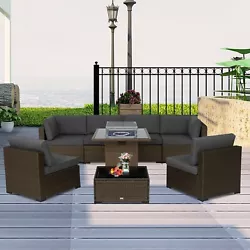 Are you looking for a perfect outdoor sectional furniture set?. Our sofa with Dark Blonde rattan can make your...