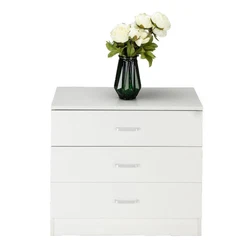 There are 4 drawers for you to use. 1 x 3-Drawer Dresser. Number of Drawers: 3 Pcs. It is made of high quality MDF wood...