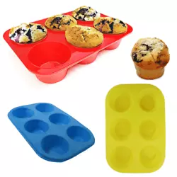 1 Pc Silicone Mold Tray 6 Cup Pan Non Stick Muffin Cupcake Dessert Pastry Bake New ! New silicone bake ware can be used...