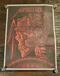 100% Original METALLICA 2018 Spokane Concert Print By Todd Slater And Nakatomi.  Definite signs of wear as pictured...