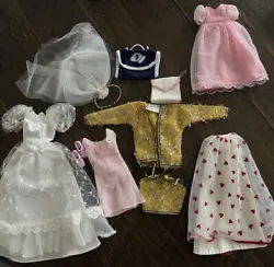 Vintage/Modern Barbie and Handmade Doll Style Clothes. No tags. Several pieces. Multiple styles, clothes have some...