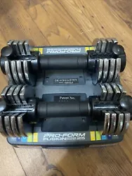 ProForm PFSAW2514 25lbs Adjustable Dumbbell Set - Silver/Black. Works completely as intended with the full set as you...