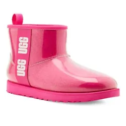 UGG Classic Clear Waterproof Womens Ankle Boots PINK WHITE Winter Wool SZ 5 NEW
