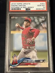 SHOHEI OHTANI PSA 10 GEM MINT ANGELS ROOKIE CARD US1 1ST RC SP 2018 TOPPS UPDATE. Condition is Graded. Shipped with...