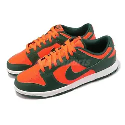 Nike Dunk Low Retro Miami Hurricanes Orange Green Men Casual Shoes DD1391-300   S/N:  DD1391300  Color:  TEAM DARK...