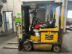 2000 Yale 5000 lbs capacity electric forklift 12,935hrs. Forklift runs, all controls working.  Forklift is being sold...