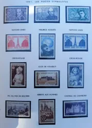 Un lot de de timbres sous languette plastique individuelle 24 pages donc 24 photos dans un état somptueux et...
