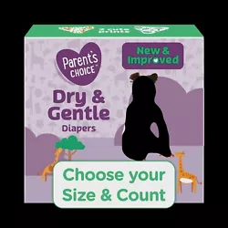 Parents Choice Dry and Gentle Diapers help keep your baby comfortable and happy. These diapers also have a snug and...