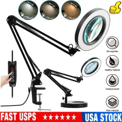 【10X Magnification】The Magnifier Lamp with 10X Magnification, perfect for reading, cross stitching, knitting,...