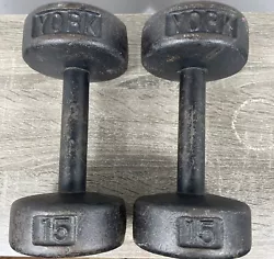 You get both dumbbells pictured15 pounds eachSuper hard to findSee pictures for detailsI have not tried to clean or...