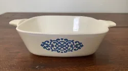 Corningware Shell Oil Blue Macrame Vintage Rarer Print P-41-B 13/4 cup 1971-73. No lid. Limited production. Made for...