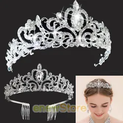 Detail of Bridal C rystal Tiara Crown. 1 x Bridal Crystal Tiara CrownWithout Comb. 1 x Bridal Crystal Tiara Crown...