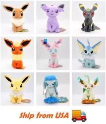 Eevee and Eight Evolutions Toy Stuffed Doll. Material: plush. Filling: PP cotton.